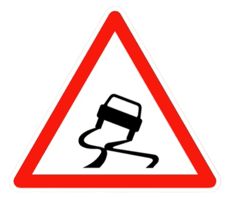 خطر طريق كتزلق