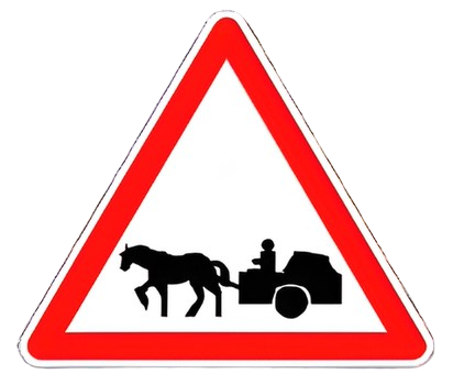 خطر مرور مركبات مجرورة بواسطة الدواب