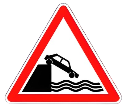 خطر منفذ إلى رصيف أو حافة النهر