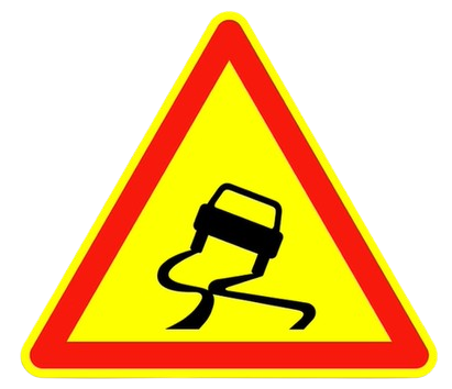 خطر مؤقت لطريق كتزلق