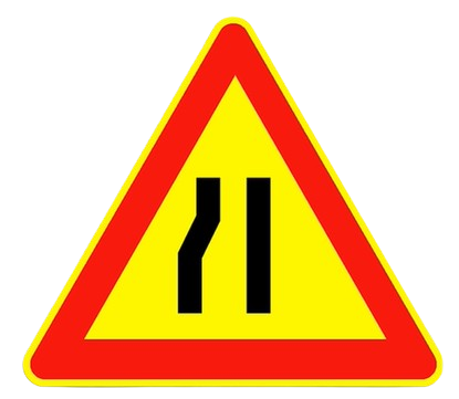 خطر مؤقت لطريق ضيقة من ليسر