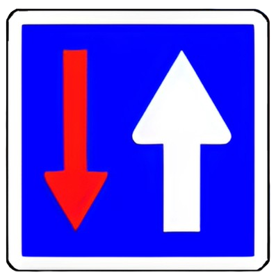اللأولوية للمركبات اللي كتسير فاتجاه السهم اللأبيض