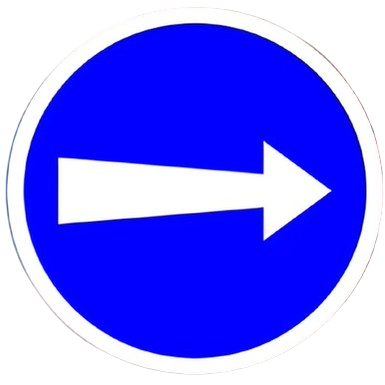 Tourner a droite avant le panneau