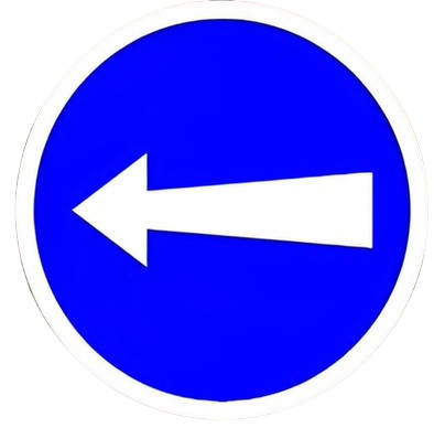 Tourner a gauche avant le panneau