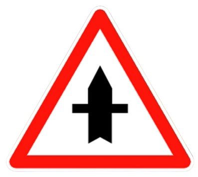 Route prioritaire avec voie secondaire