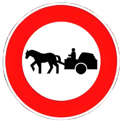 Interdit aux vehicules a traction animale