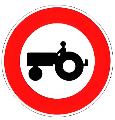 Interdit aux vehicules agricoles a moteur