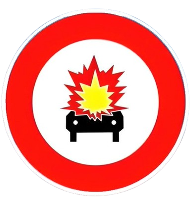 ولوج ممنوع على المركبات التي تحمل مواد قابلة للانفجار أو للاحتراق