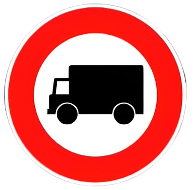 Interdit aux vehicules de marchandises